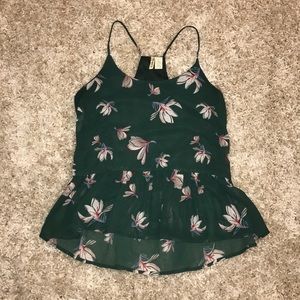 Dark Green Peplum Tank